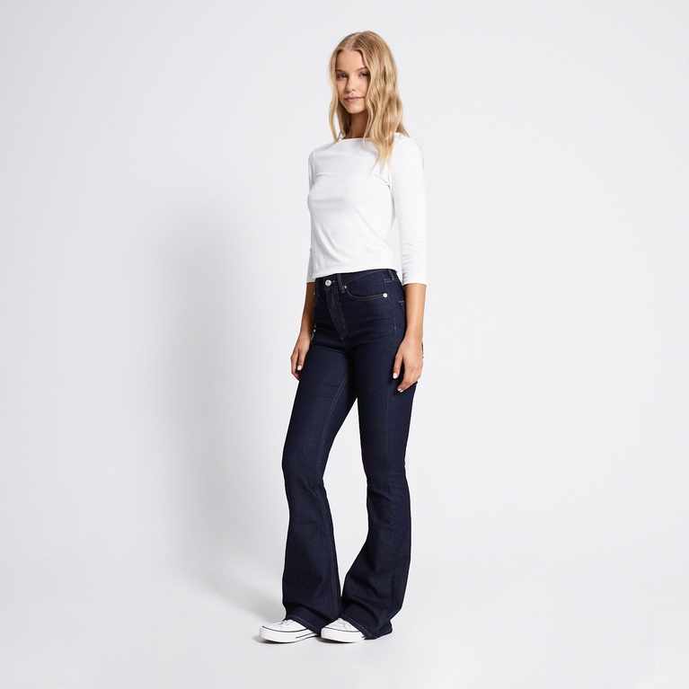 High waist flare jeans "Snake Flare" Rinse